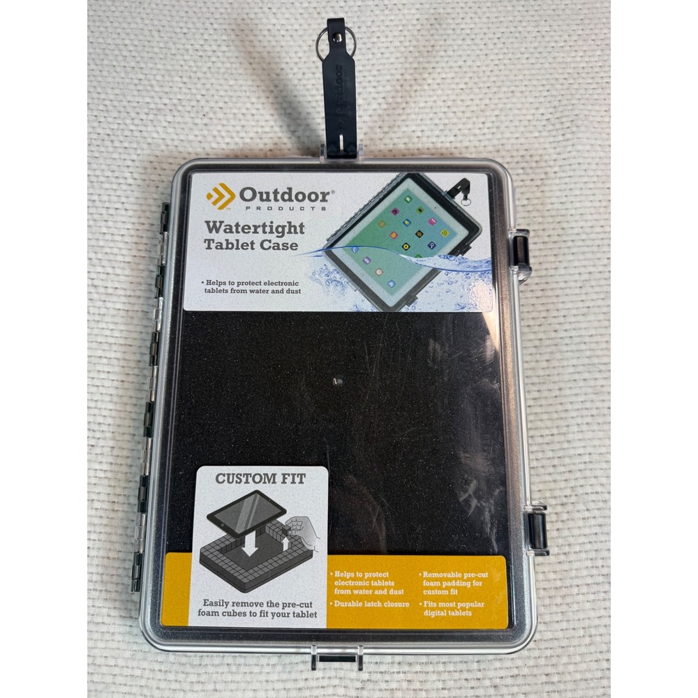 Outdoor Products Watertight Tablet Case Black Clear Hard Shell Protective Cover